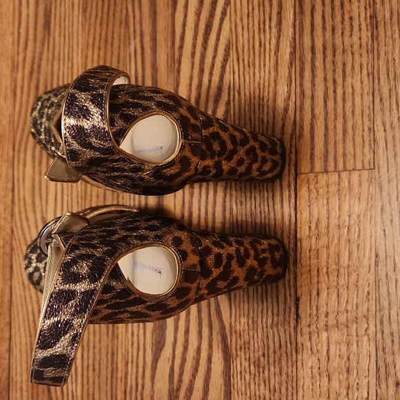 Kate Spade Metalic Copper Animal Print Block Heel Shoes NEW 9.5 - Picture 8 of 12